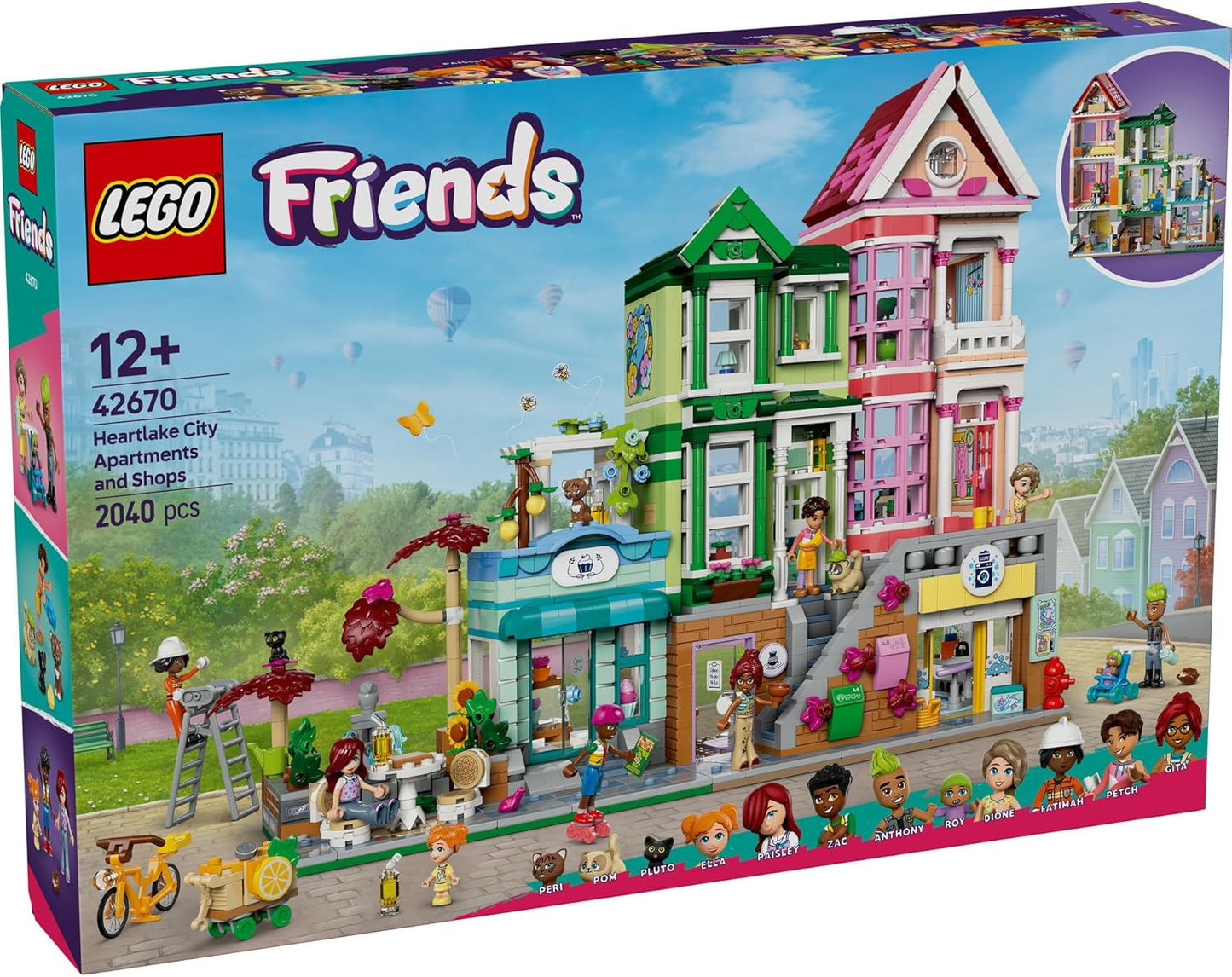 LEGO Friends 42670 Heartlake City Apartment and Shop, Toy Building Blocks, Birthday Present, Pretend Play, Girls and Boys, Ages 12, 13, 14, Elementary School Students