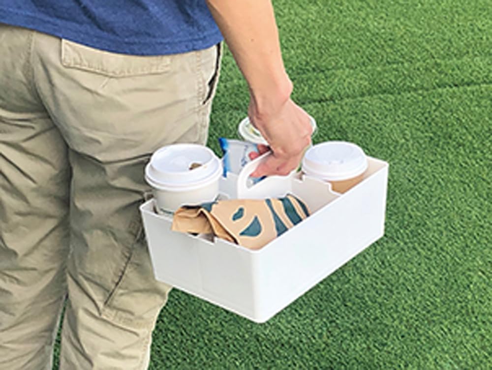 JEJ Astage Storage Box, Desk Tote, White