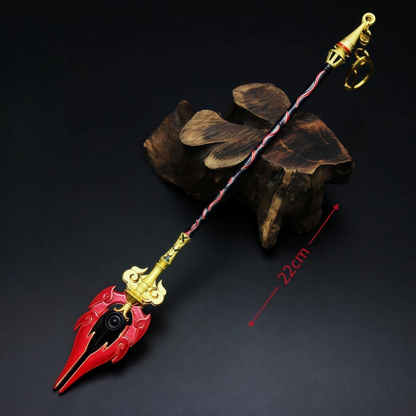 Akixen Haragami Walnut Fu-Tao Goma Wand Key Chain, Cosplay, Anime Tools, Lightweight, Accessory, Fashion Accessory, Halloween, Christmas Gift