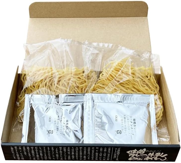 Takasago Foods Miso Curry Milk Ramen Gift Set, 2 Servings, Aomori Raw Noodles, Room Temperature Storage