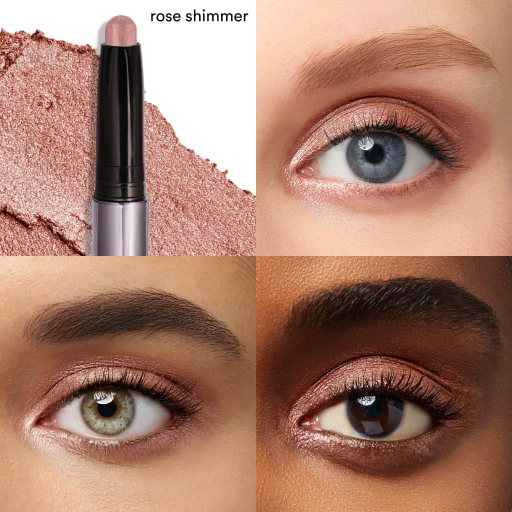 Julep Eyeshadow 101 Cream-to-Powder Waterproof Eyeshadow Stick – Rose Shimmer – Long-Lasting, Buildable, Crease-Proof, Cruelty Free, Shimmer Finish with Built-In Smudger