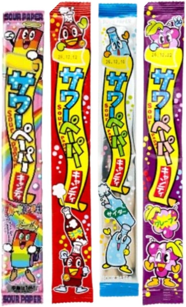 サワーペーパー キャンディ 計144個 1箱36個入り×4種セット フルーツパンチ コーラ サイダー グレープ 駄菓子 グミ 詰め合わせ ソフトキャンディ ステッカーセット