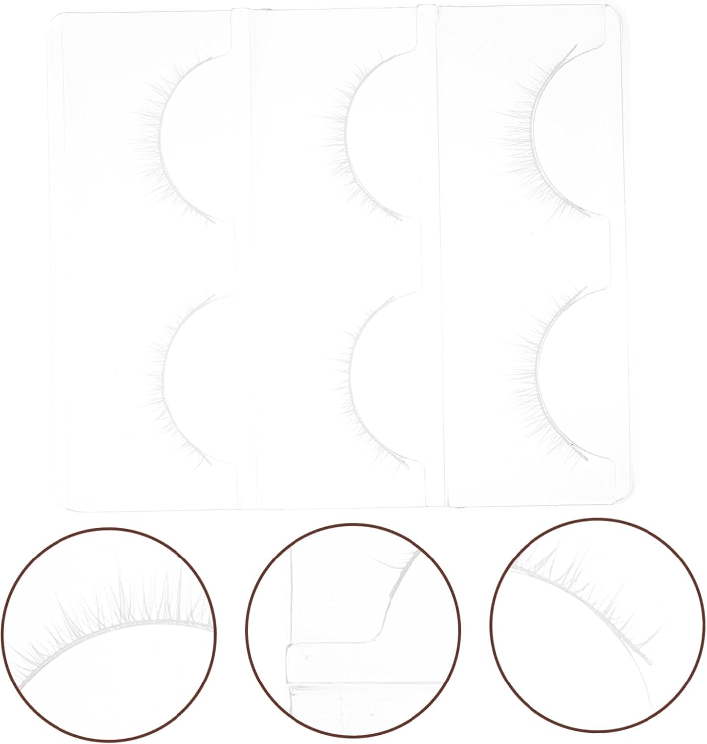 FOMIYES 3 Pairs False Eyelashes, Top Eyelashes, White, Natural Fiber, Actress Eyelashes, Soft, Cosplay Makeup, Home DIY Makeup, Long Lasting, COSPLAY Fancy Dress Ball, Costume Anime, Lifestyle Makeup,