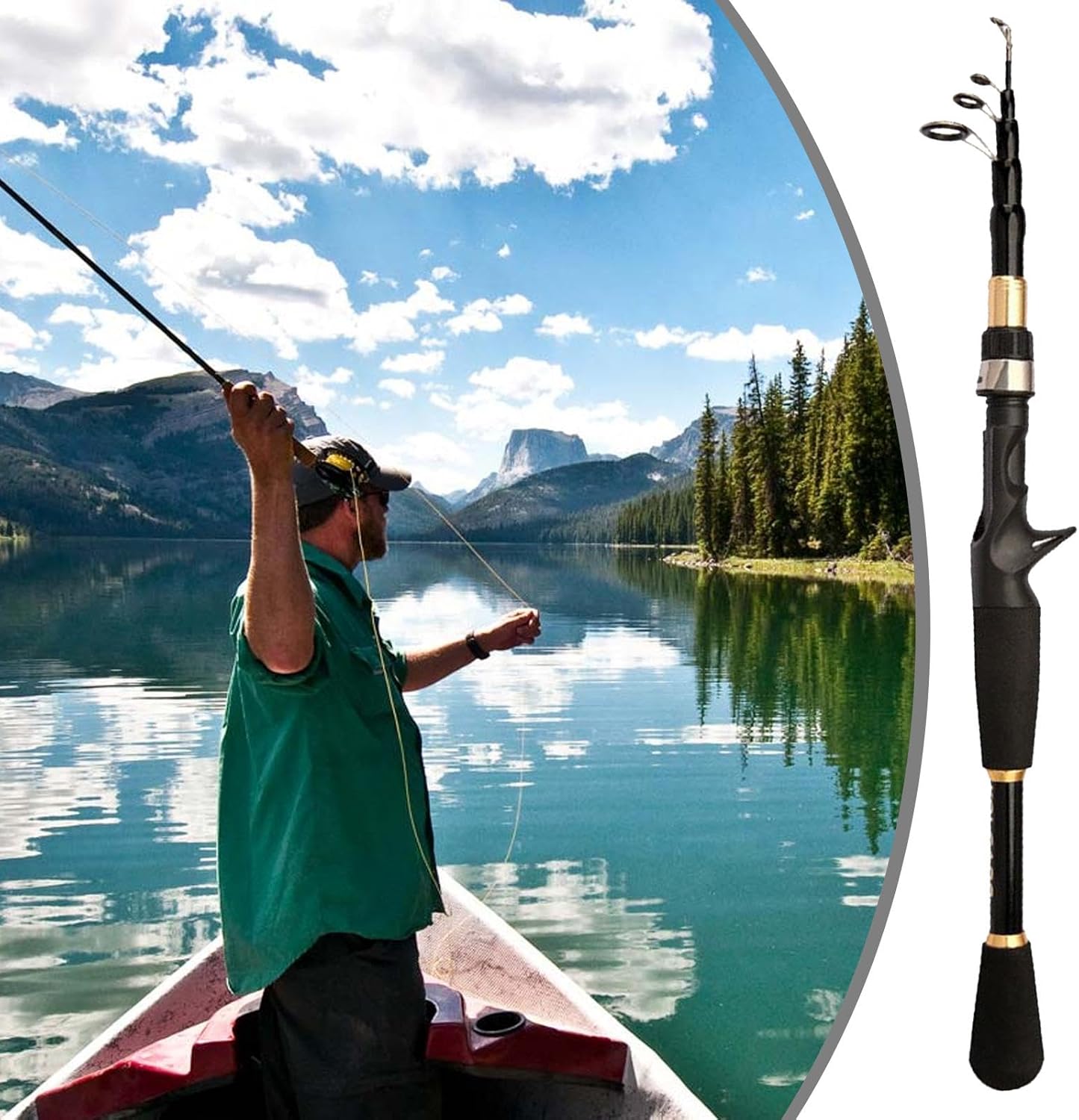 Telescopic Fishing Rod, Telescopic Lure Pole | M Tune Telescopic Lure Rod, Portable Short Section Retractable Gun Handle, Long Distance Outdoor Fishing Rod Baitcasting Rod | Long Range Casting Fishing