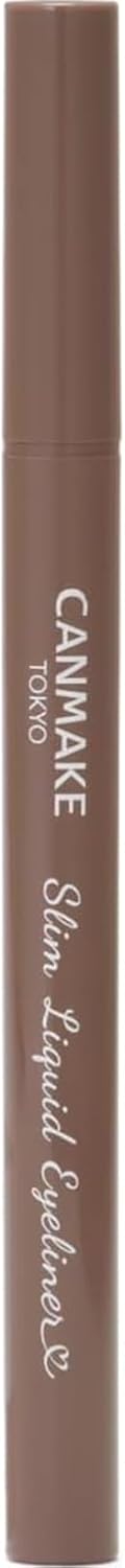 Canmake Slim Liquid Eyeliner 03 Chabagurege Eyeliner Ultra Fine Brush Waterproof Essence Formulated Gurege