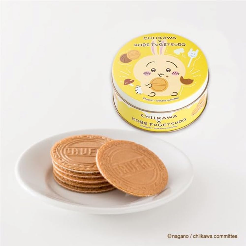 【Authentic Product】 Kobe Fugetsudo Chiikawa Mini Gaufre Candy in Can 【Rabbit】 6 pieces (Vanilla Strawberry Flavor Chocolate 3 pieces x 2 bags)