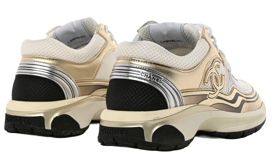CHANEL 'METALLIC CHAMPAGNE' CC SNEAKERS