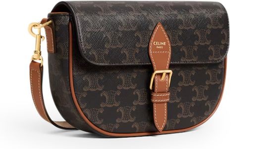 CELINE Folco shoulder bag in Triomphe canvas and calfskin - Image 2