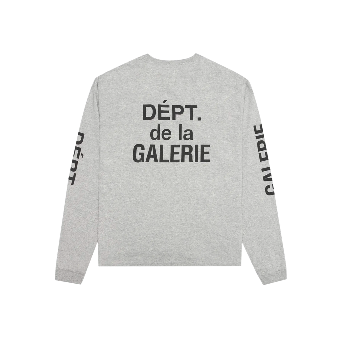 GALLERY DEPT GREY & BLACK 'FRENCH' LOGO LONGSLEEVE TEE