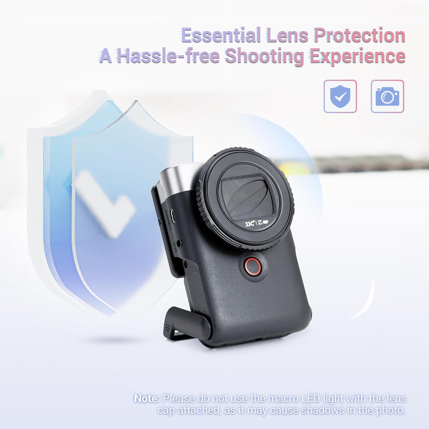 JJC V10 Lens Cap Cover Protective Lens Cap for Canon PowerShot V10 Vlog Camera Canon V10 Lens Protector Rotate Open/Close Anti-Lost Anti-Scratch Dustproof No Need To Remove When Shooting