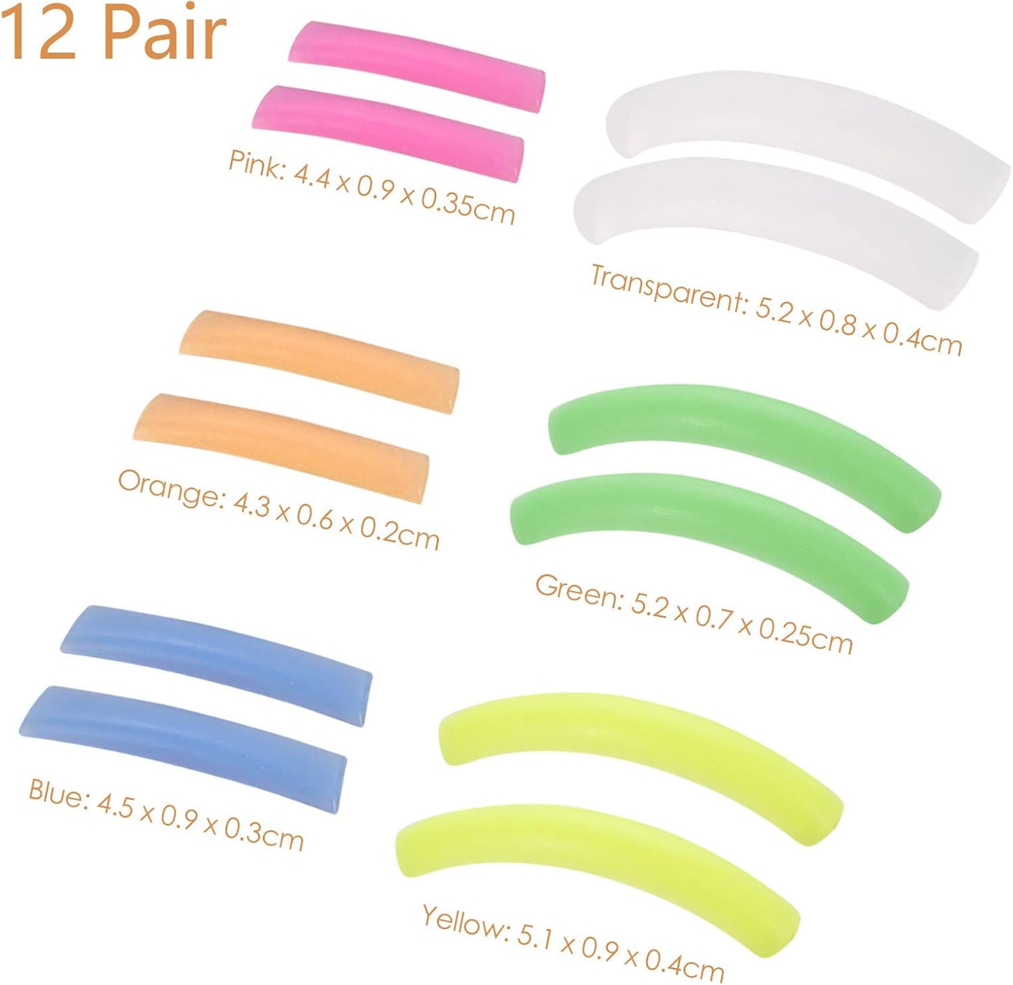 Pesine Eyelash Extensions Eyelash Curling Patches Silicone Pads 12 Pairs Perm Pads Eyelashes 3D Silicone Soft Comfortable Thick Long Eyelashes Safe Non-toxic Reusable