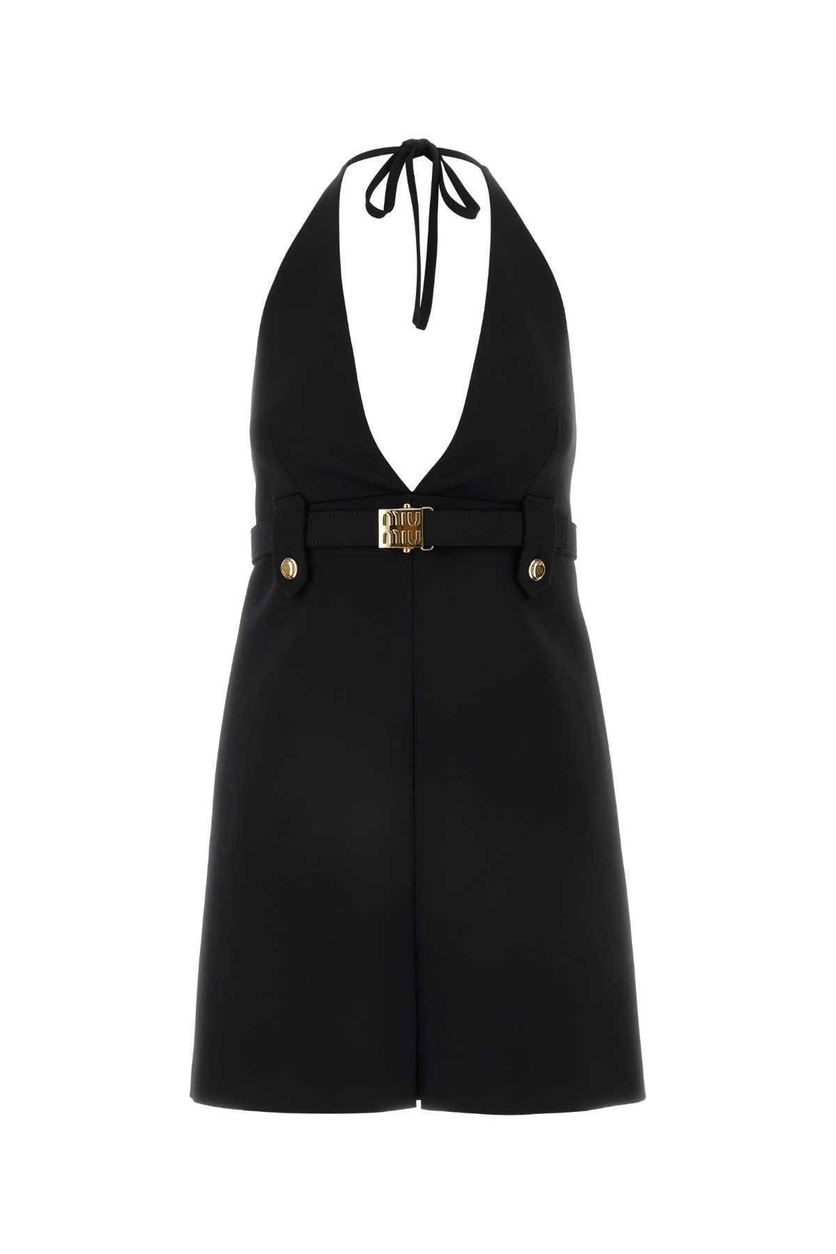 Miu Miu Miuブラックストレッチウールドレス - Image 2