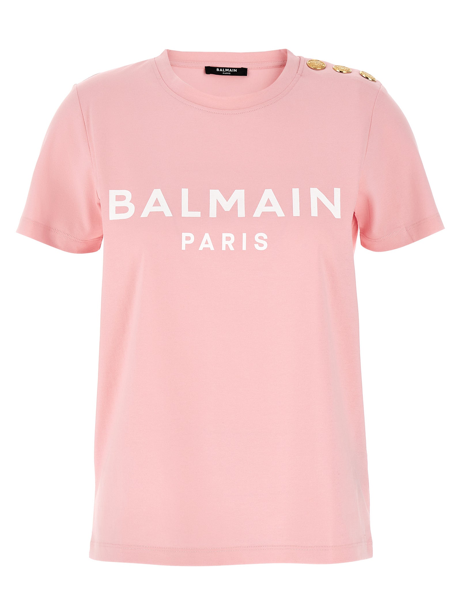 Balmain バルメインゴールドボタンTシャツ - Image 2