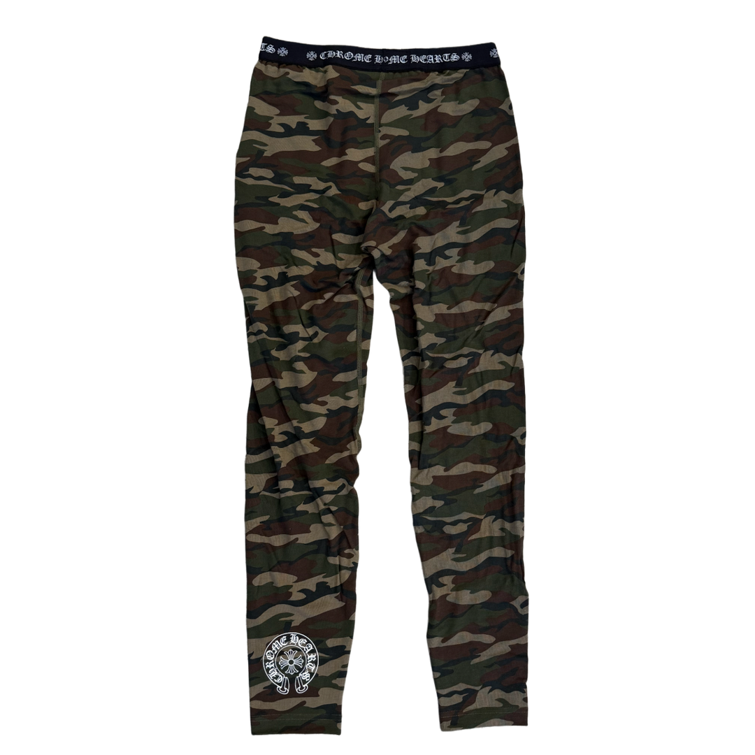 CHROME HEARTS 'HORSESHOE LOGO' CAMO LEGGINGS