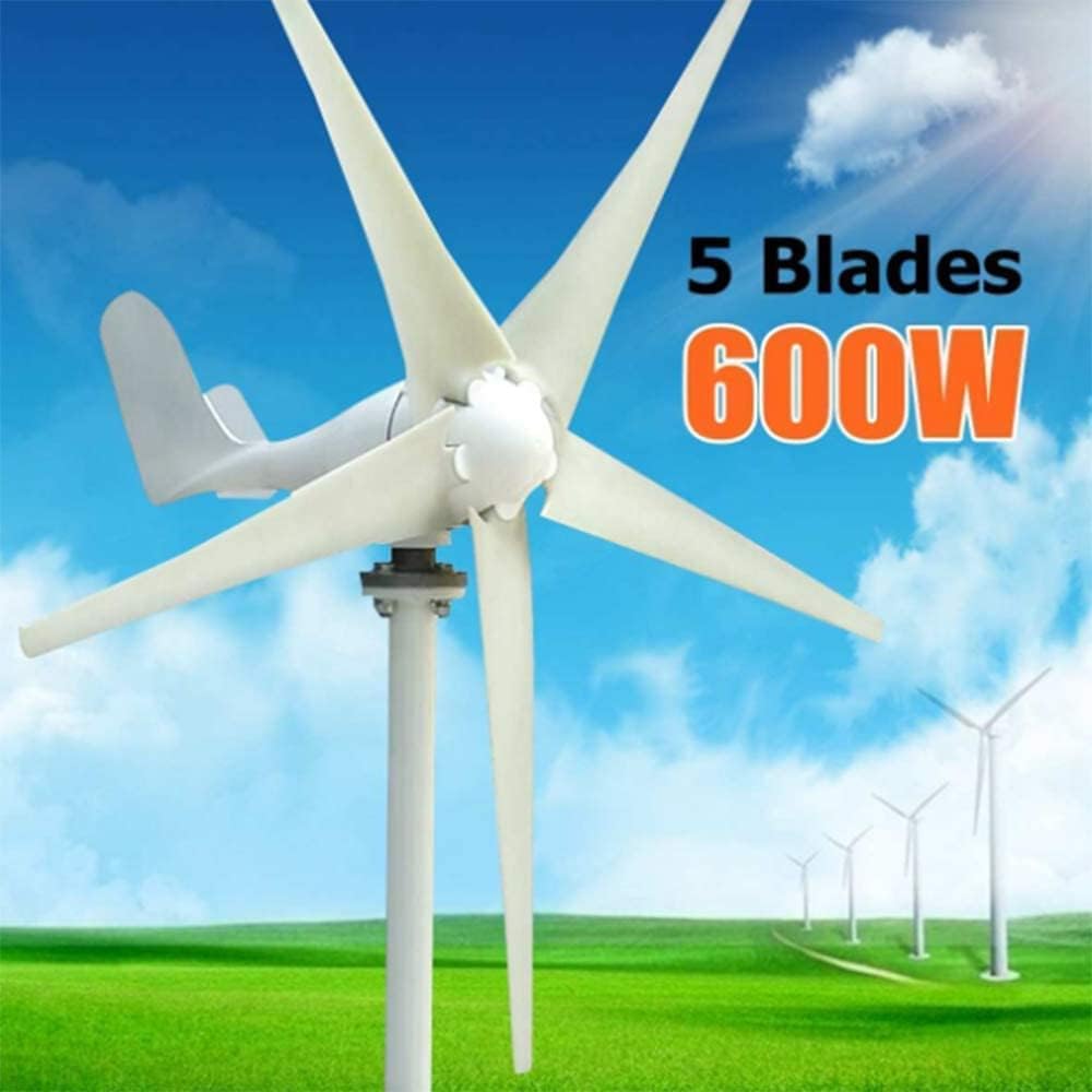 風力タービン、風力T型発電機5ブレード電源、充電コントローラー付き、12V(12V)