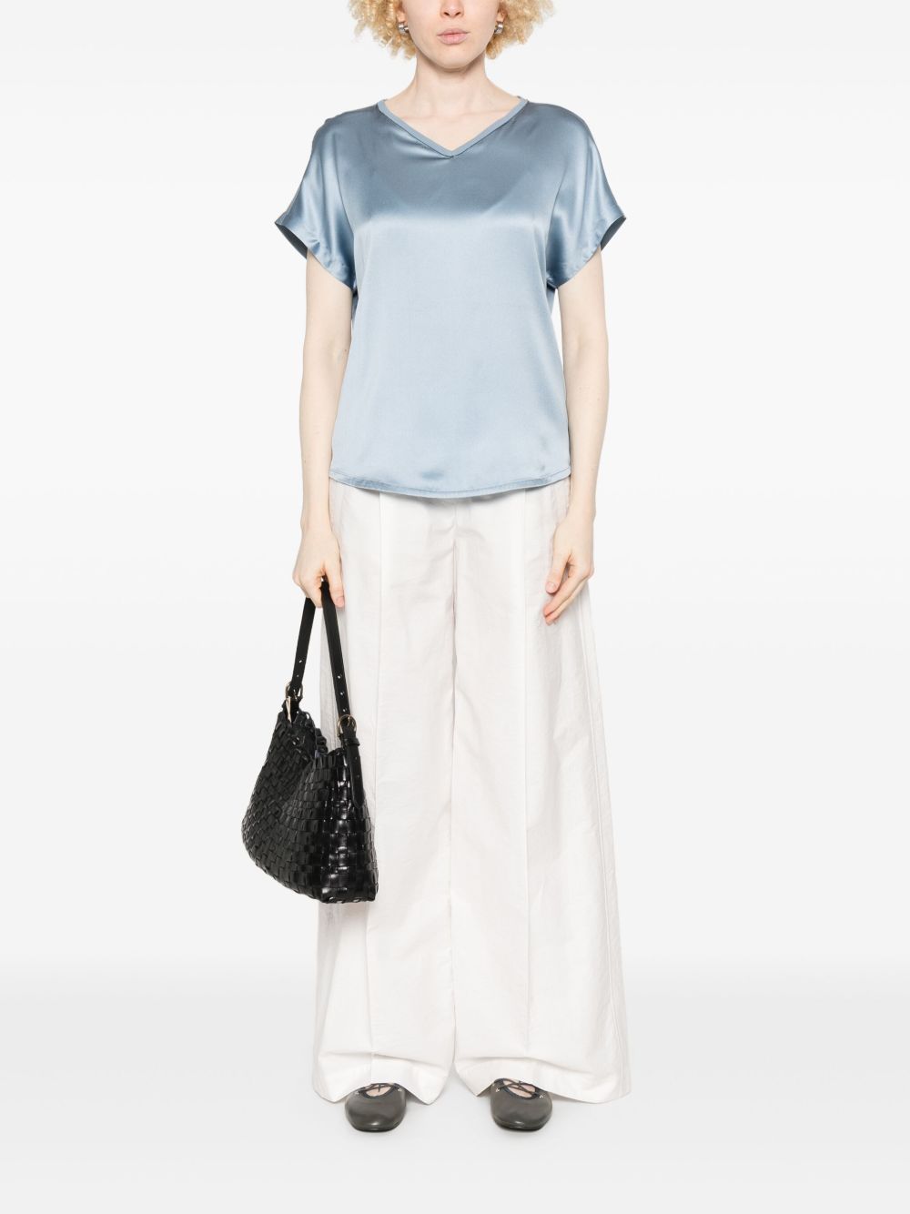 Brunello Cucinelli Silk V Necked Top - Image 2