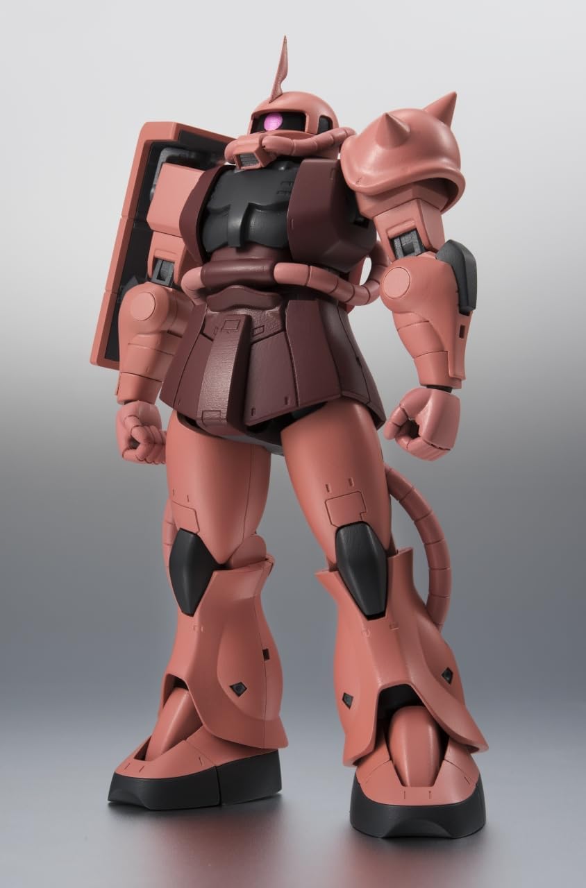 TAMASHII NATIONS ROBOT SPIRITS Mobile Suit Gundam MS-06S Char Custom Zaku Ver. A.N.I.M.E. (Resale Version), Approx. 4.9 in (125 mm), Made of PVC & ABS, Painted Articulated Figure