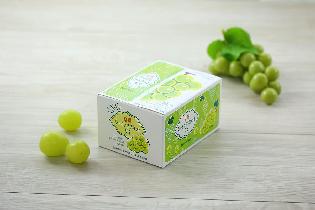 Shinshu Shine Muscat Gummy, 3.5 oz (100 g), Candy, Individually Wrapped, Gift, Souvenir, Sweet, Includes Cute Original Pocket Tissue