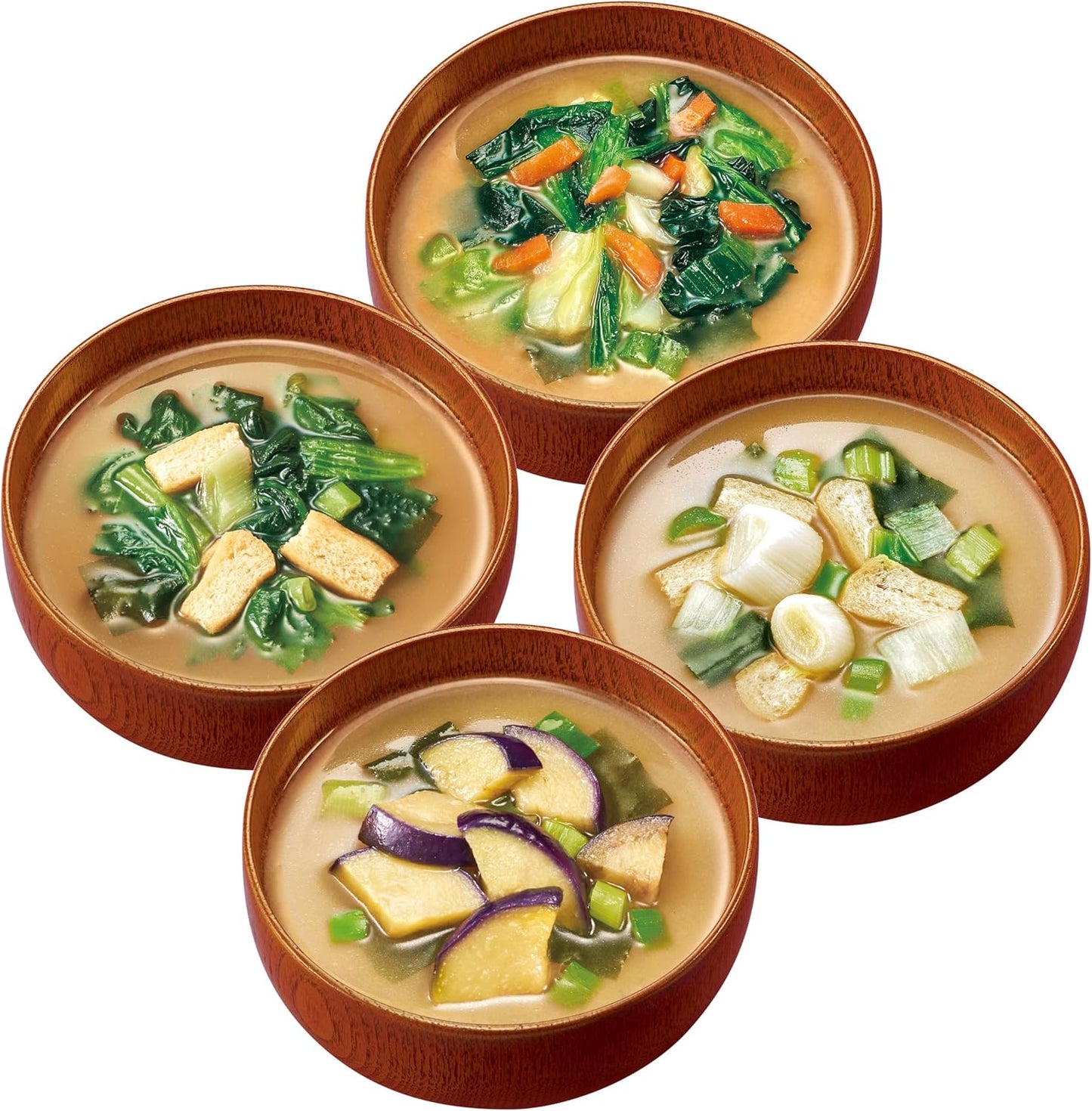 Amano Foods Itsumono Miso Soup, Set of 4 Assorted Vegetables, 8 Servings B