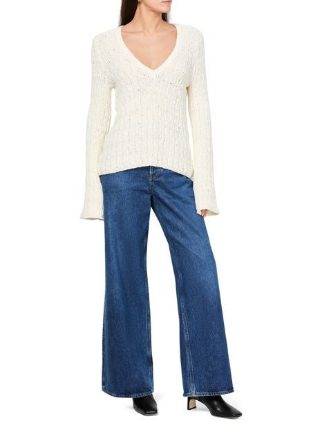 LOULOU STUDIO Komo v-neck cotton sweater - Image 2