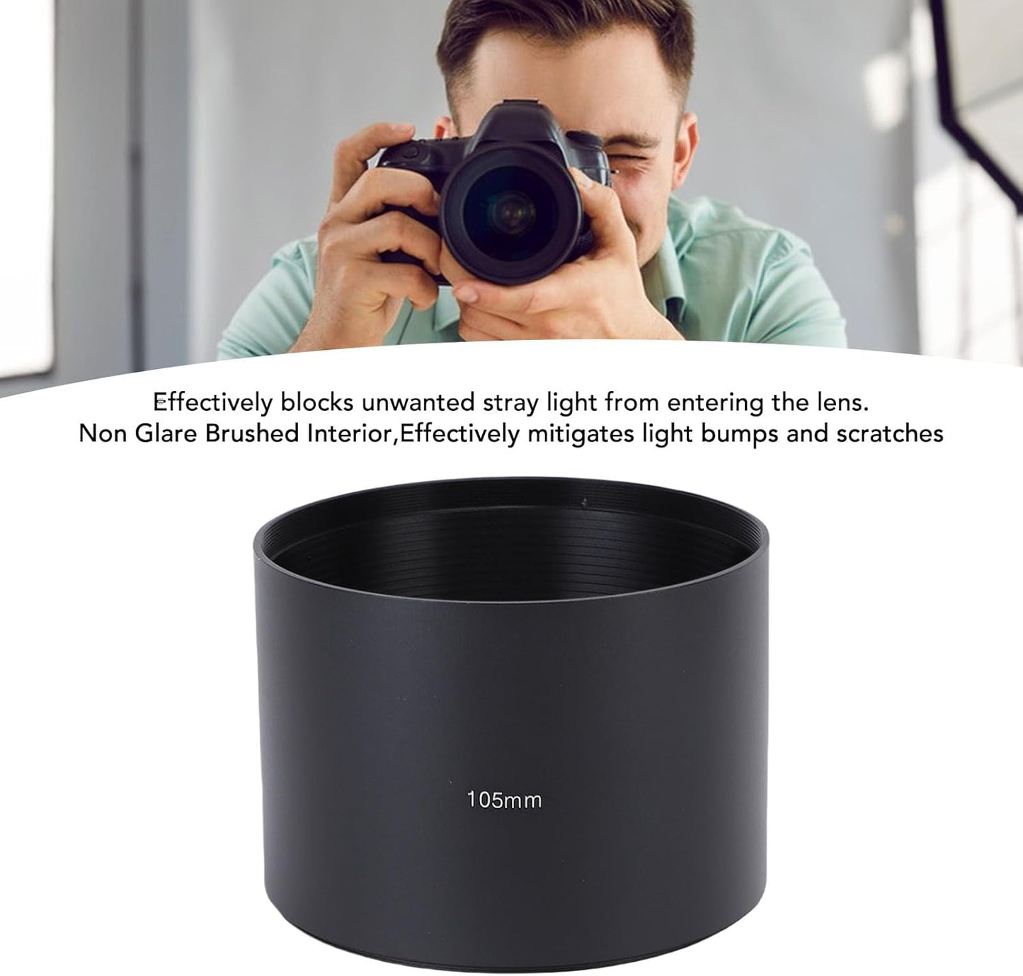 Sxhlseller 105mm Aluminum Alloy Lens Hood Matte Anti-Glare Interior 95mm Thread Mount Shade for DG OS HSM Sport and Telephoto Lens (60-600mm, 150-600mm, 400-800mm)