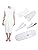 Amemari Yukata Accessories Set, 6-Piece Set, All White, Dressing Set (Slip, Mesh Magic Belt, Mesh Front Belt Included, Kimono Belt, 2 Waist Straps), Dressing Accessory Set, For Yukata, Yukata, Date