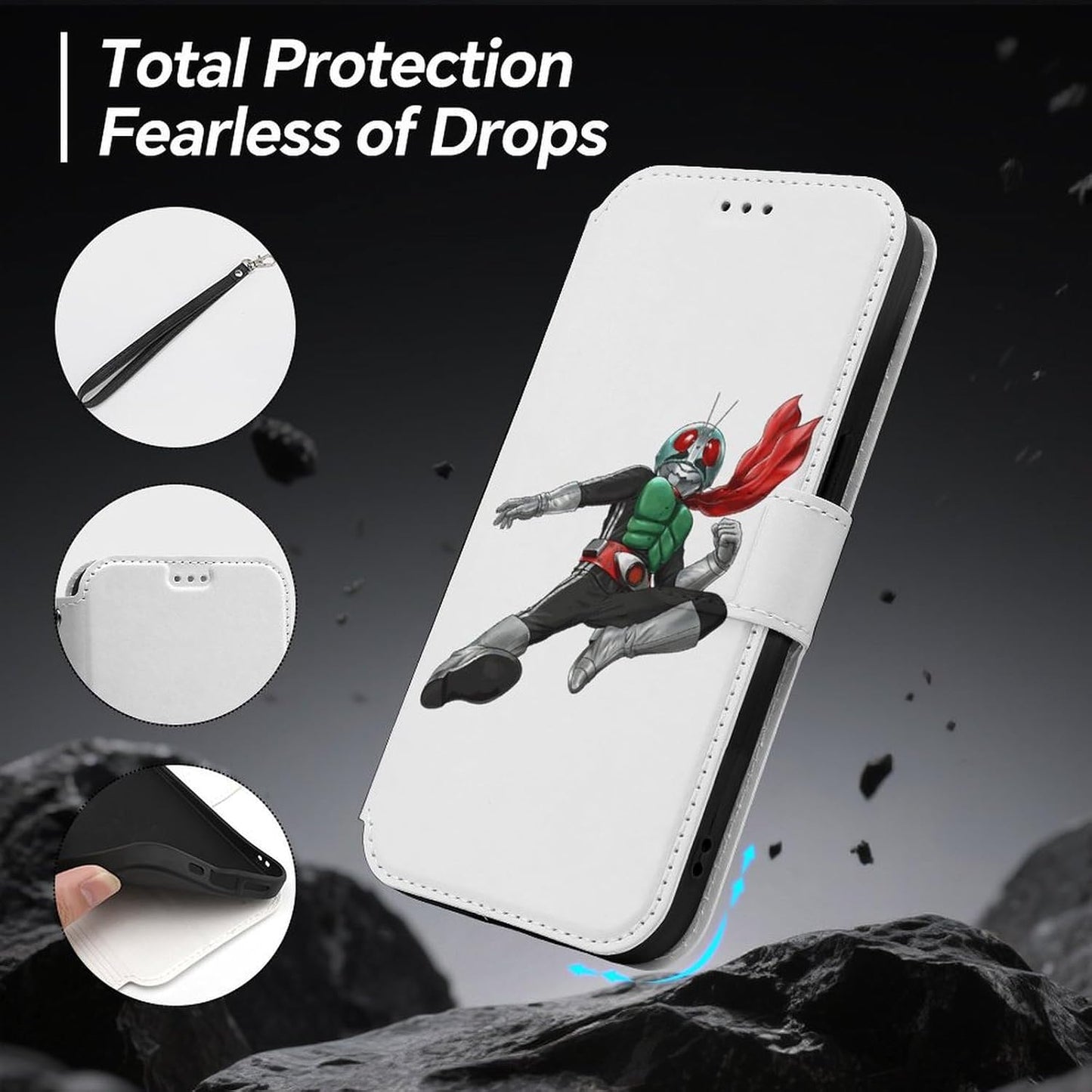 iPhone 16 E用ケース 手帳型 仮面ライダー アイフォン16用ケース 財布型 カード収納 おしゃれ スマホケース 携帯ケース スタンド機能