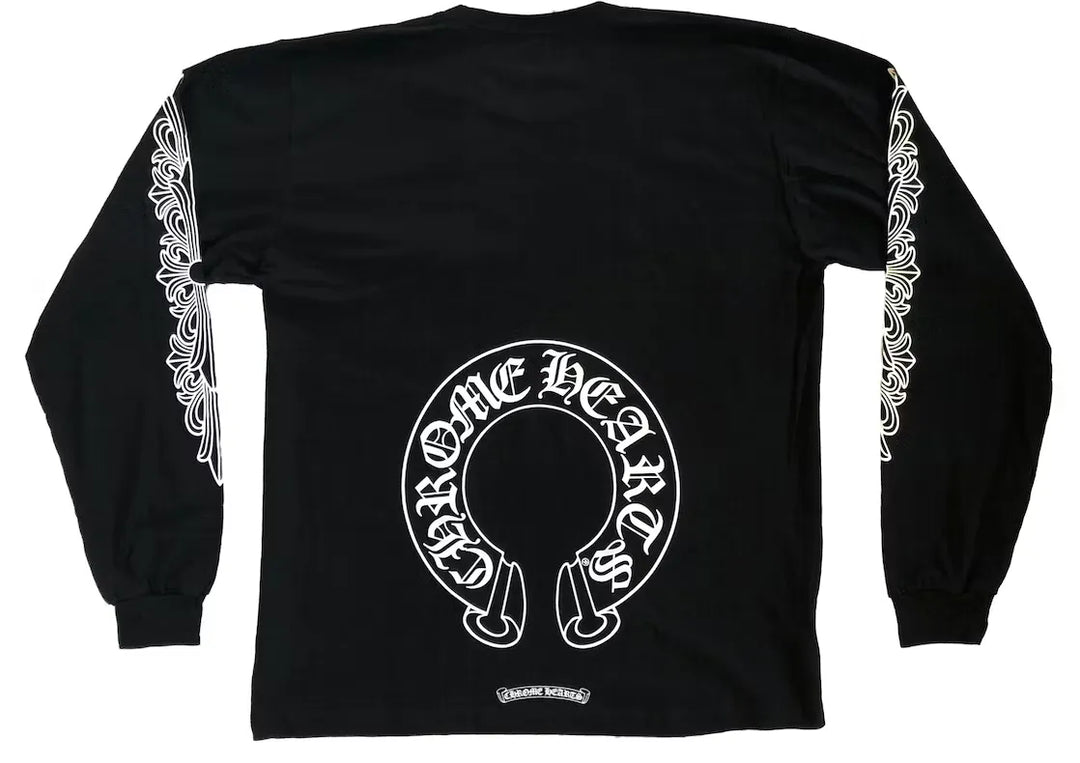 CHROME HEARTS 'HORSESHOE POCKET LOGO' FLORAL LONG SLEEVE TEE