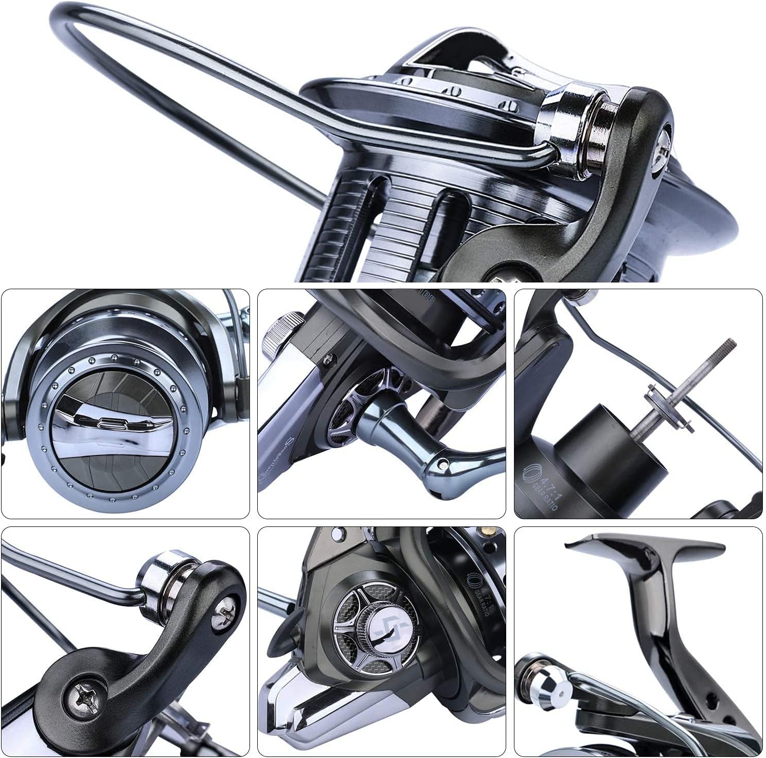 Sougayilang Spinning Reel 10000 Series Surf Fishing Reel 10+1 Stainless BB Ultra Smooth Powerful CNC Aluminum Spool for Saltwater Freshwater