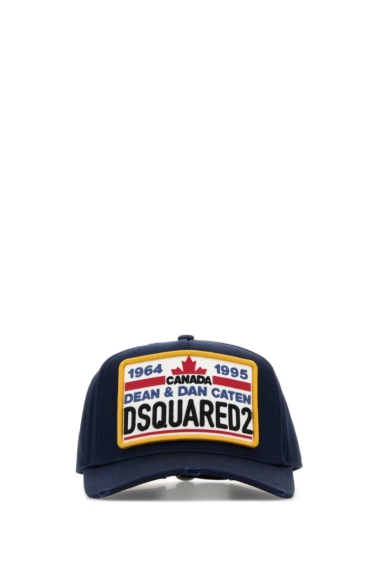 Dsquared2 Dsquared Navy Blue Cotton Baseball Cap - Image 2