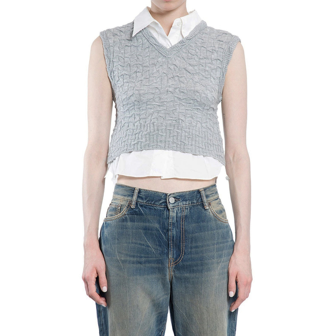 Acne Studios にきびスタジオにきびスタジオレイヤードVネックベスト - Image 2
