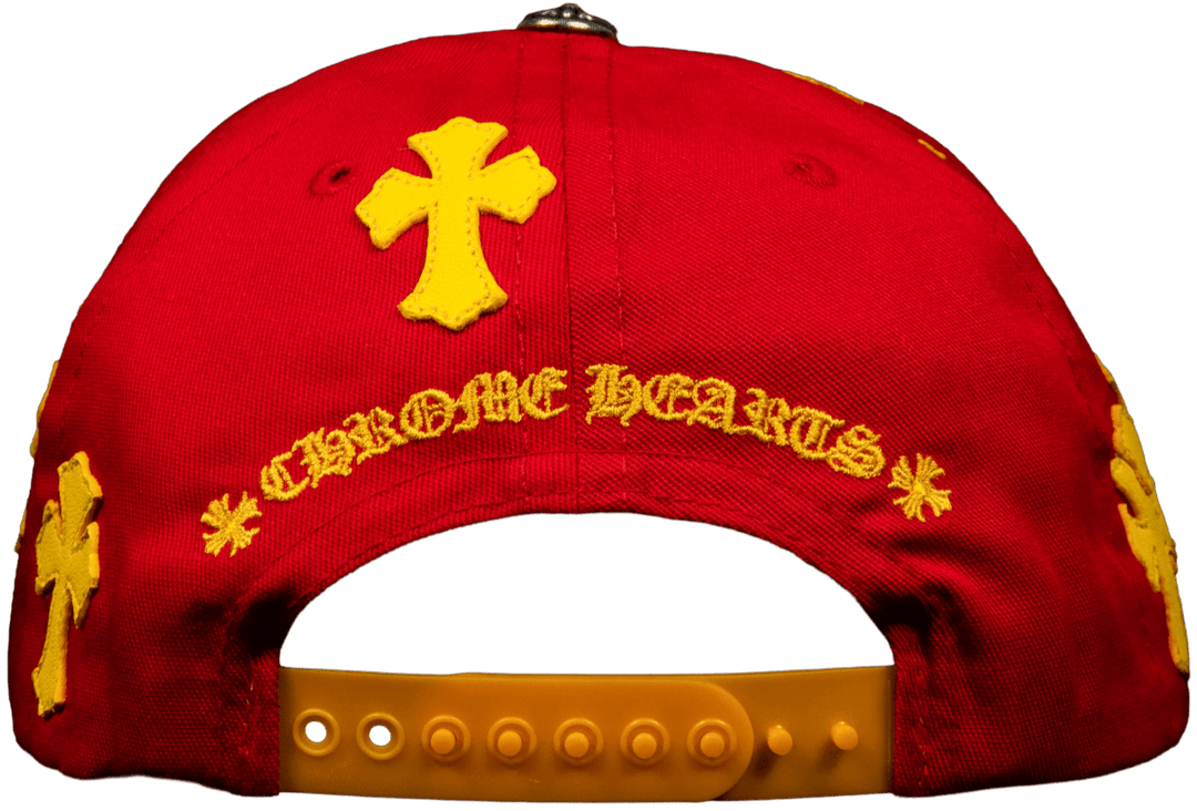 CHROME HEARTS 'CHERRY RED' CROSS PATCH HAT