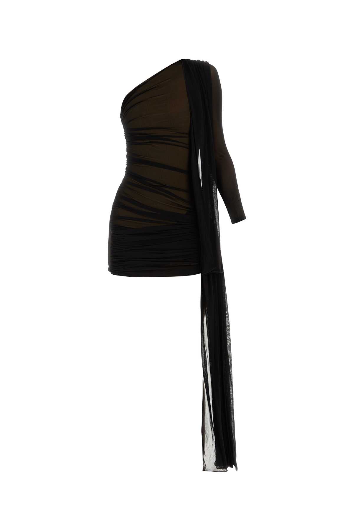 Dion Lee ディオンリーブラックビスコースブレンド1肩のドレス - Image 2
