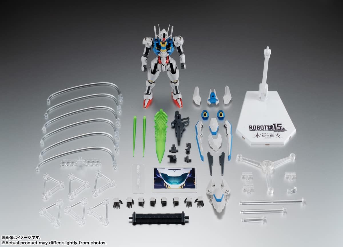 Robot Tamashii Mobile Suit Gundam: The Witch from Mercury XVX-016 Gundam Aerial Ver. A.N.I.M.E. Robot Tamashii 15th Anniversary, Approx. 4.9 in (125 mm), ABS & PVC Pre-painted Action Figure