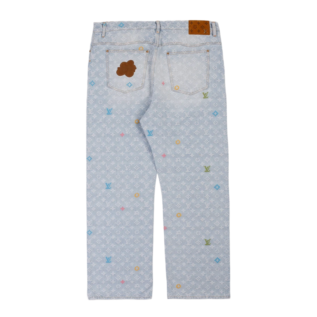 LOUIS VUITTON 'TYLER THE CREATOR' LIGHT BLUE MONOGRAM JEANS