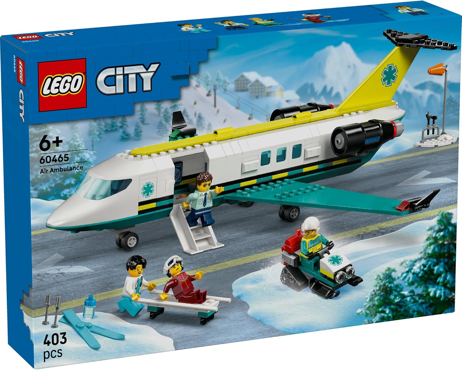 LEGO City Air Ambulance Toy Building Blocks, Educational Toy, Birthday Gift, Present, For Boys and Girls, Children, 6, 7, 8, 9 Years Old, Vehicles, Airplane, Airship, Science, Mom, Dad, 60465