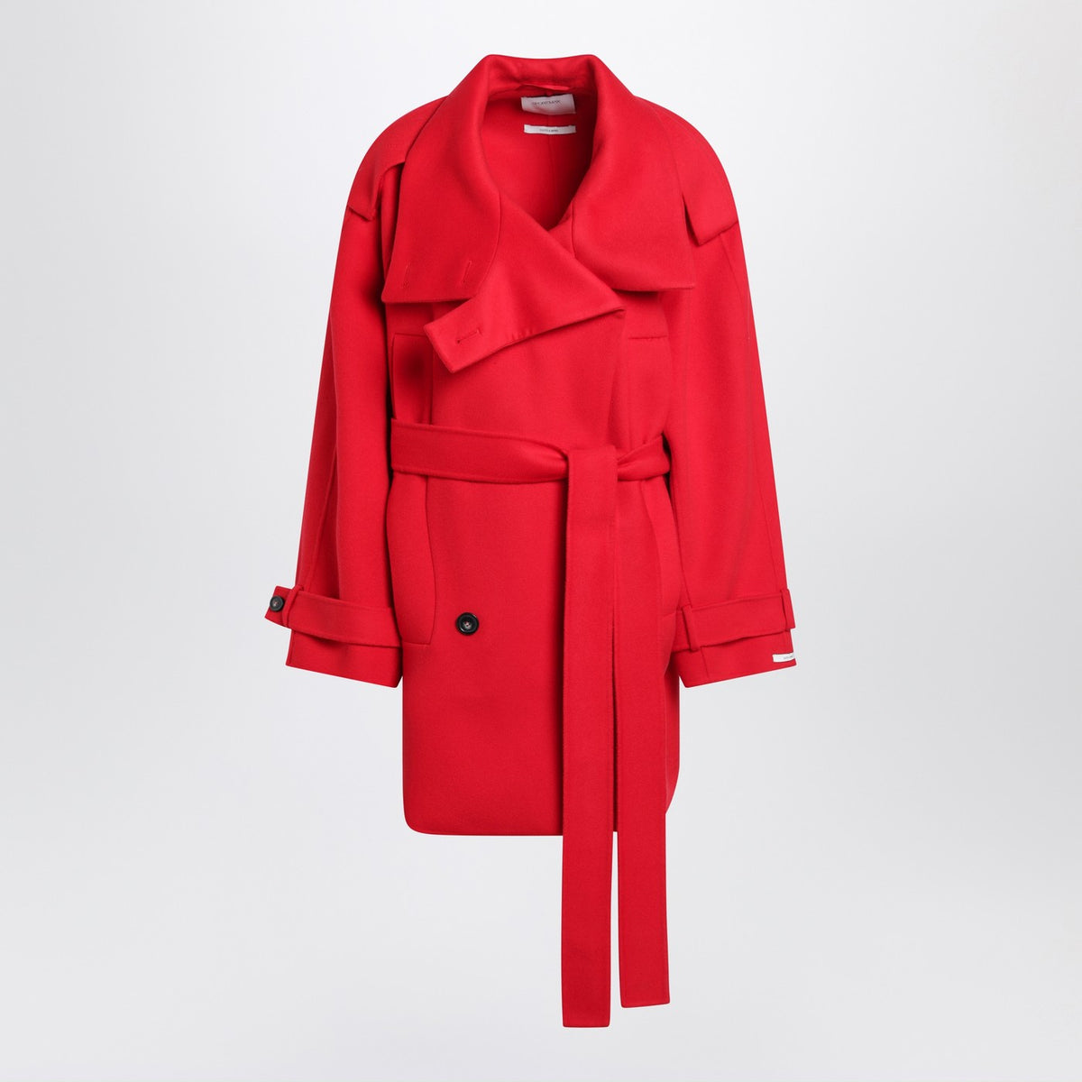 Sportmax スポーツマックス ショート レッド ウール トレンチ コート - Image 2