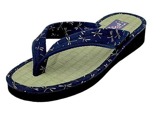 Daimyo Shokai Women's Thong Tatami Folding Sandals Japanese Pattern, Made in Japan