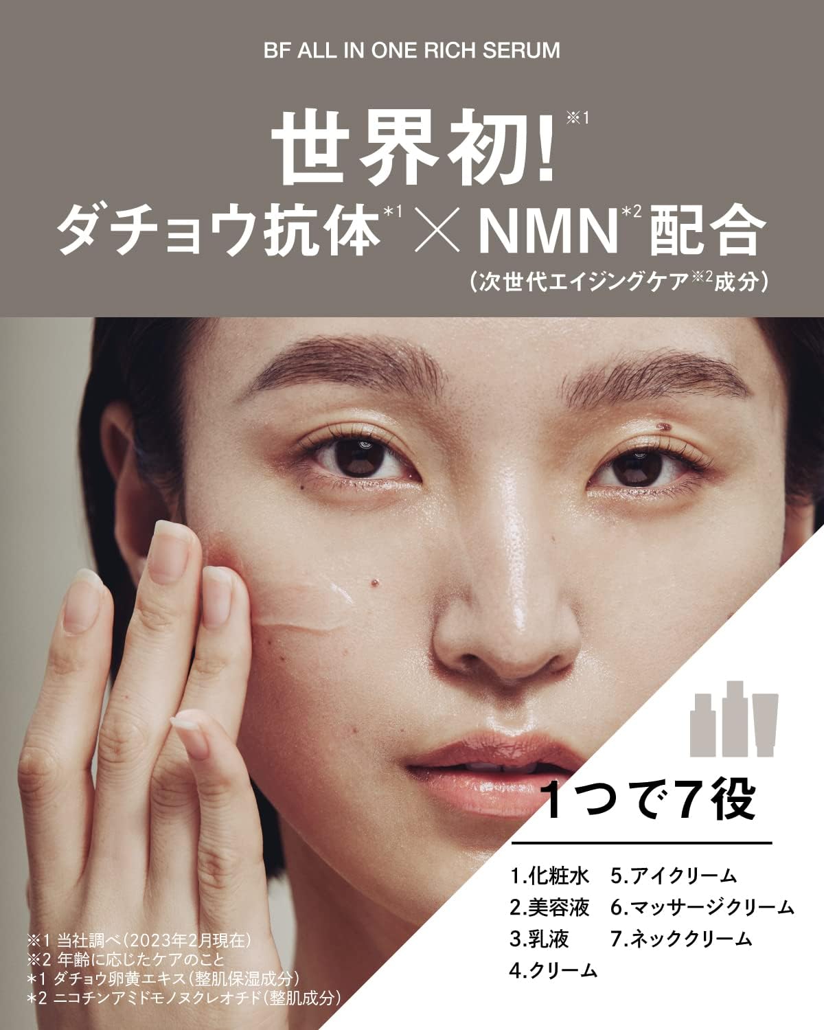 7-in-1 Ostrich Antibody Formulation: Better Future All-in-One Serum, 1.8 oz (50 g), NMN Formulated for Aging Care, Mother's Day Gift, Made in Japan