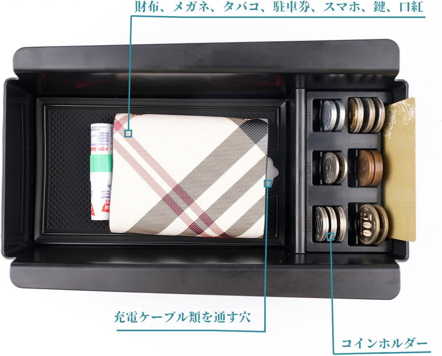 ruiya 2023 New Model Toyota Prius 60 Series Prius 60 Exclusive Console Tray, Console Box, Center Console Accessories, Small Compartment, Coin Holder, Coin Case, ABS Material, Charging USB Function, No