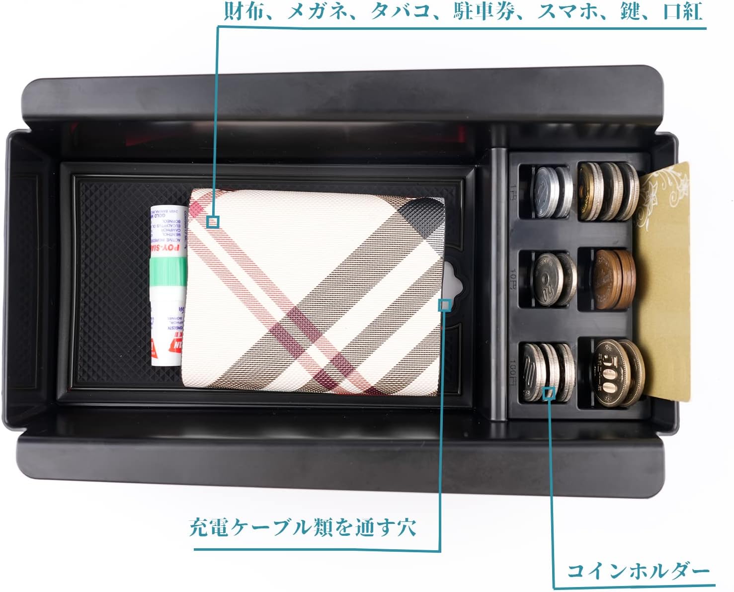 ruiya 2023 New Model Toyota Prius 60 Series Prius 60 Exclusive Console Tray, Console Box, Center Console Accessories, Small Compartment, Coin Holder, Coin Case, ABS Material, Charging USB Function, No