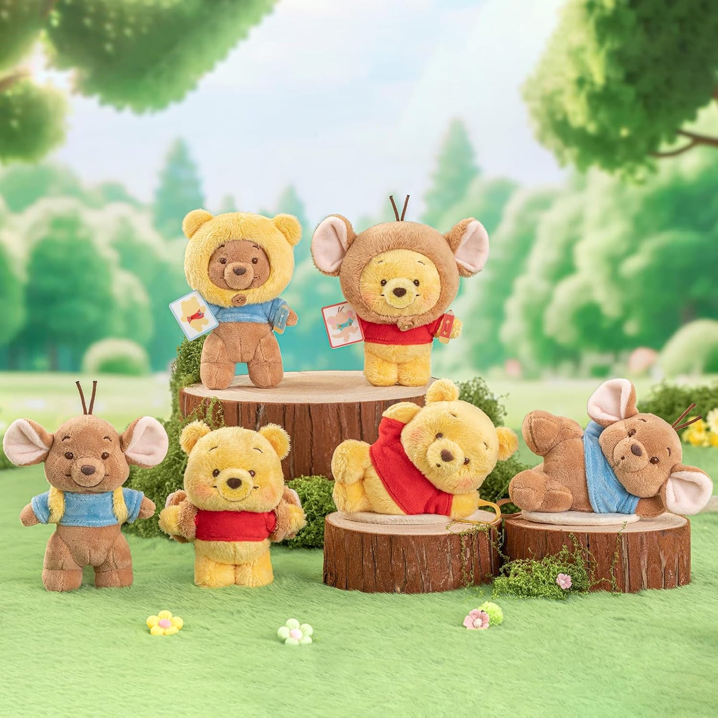 TOP TOY Disney Winnie the Pooh and Roo "Friends" Plush Toy Series [1 Piece] Gacha Gacha Blind Box Figure Plastic Model Premium Toy Soft Vinyl Birthday Present Winnie the Pooh & Roo For Character