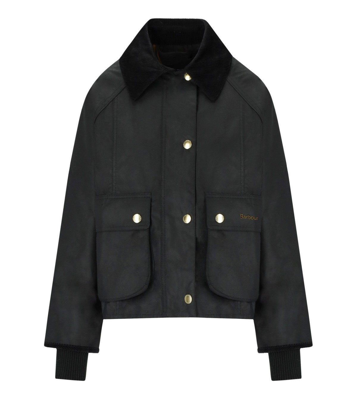 Barbour Beadnell Wax Black Cropped Jacket - Image 2