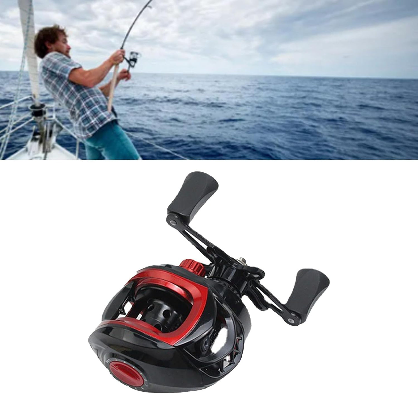 Baitcasting Fishing Reel, Baitcaster Reel, Metal Long Cast & Lightweight Baitcaster Reel with Explosion-proof Line Function for Saltwater and Freshwater Fishing