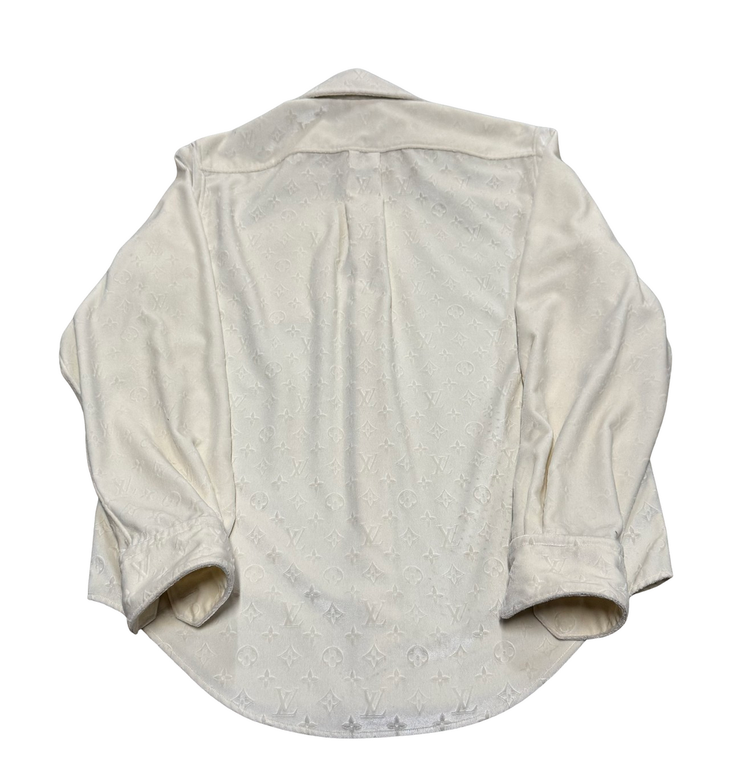 LOUIS VUITTON 'CREAM' VELVET MONOGRAM SHIRT