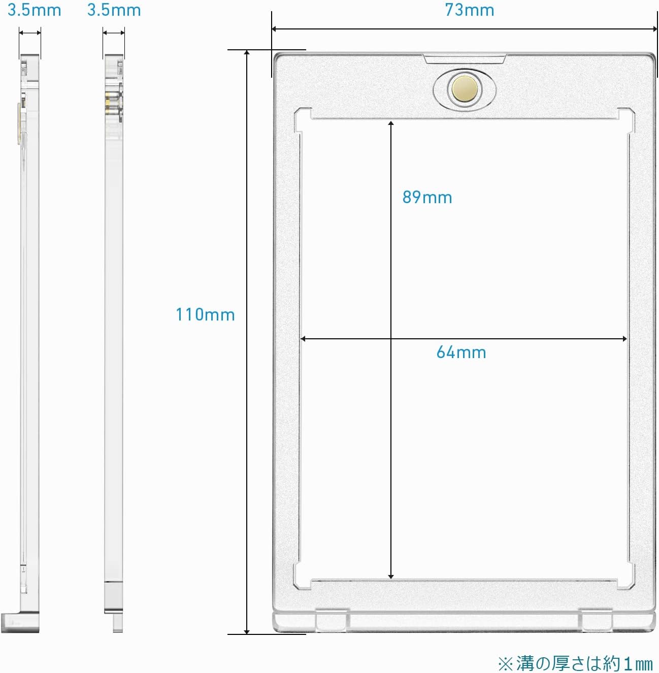 Trading Card Case, Magnetic Loader, Card Display Case, Protective Storage, Acrylic Trading Card Case Compatible with Yu-Gi-Oh!, transparent, UV Protection Set of 2