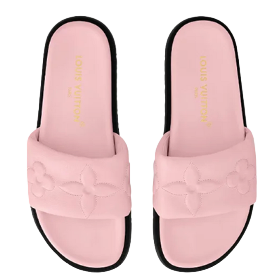 LOUIS VUITTON 'SOFT PINK' MONOGRAM WOMENS SLIPPERS