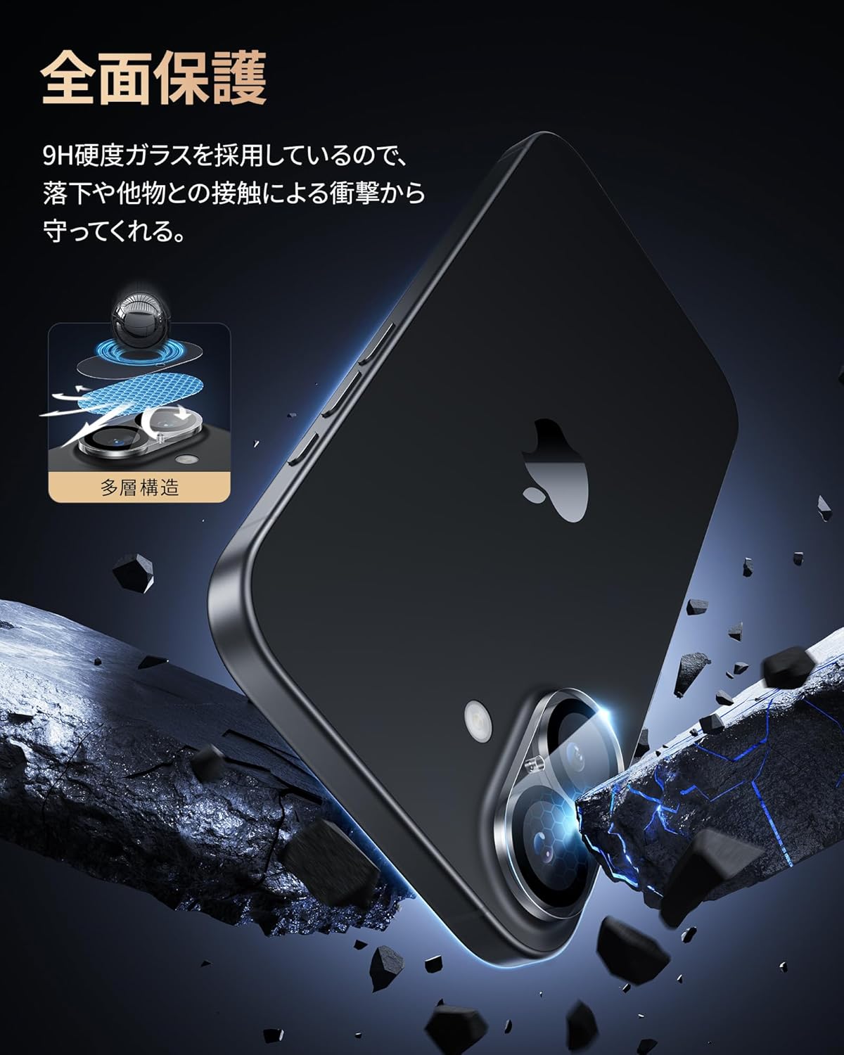 NIMASO Camera Film for iPhone 16/iPhone 16 Plus Camera Protection Full Protection Black Edge Lens Cover for iPhone 16/16 Plus 2 Pack DCM24G1426