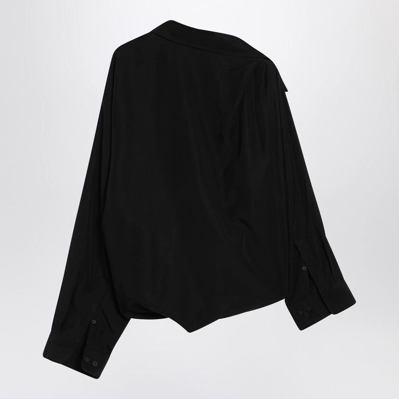Balenciaga ポプリンのバレンシアガワンショルダーブラックシャツ - Image 2