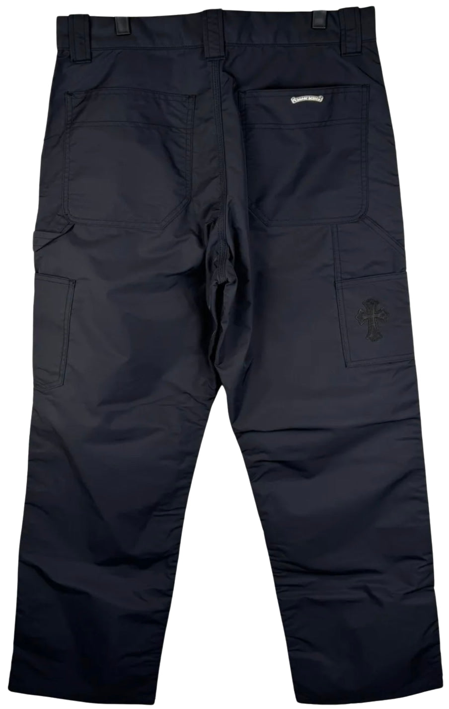 CHROME HEARTS LEATHER CARPENTER DOUBLE KNEE PANTS